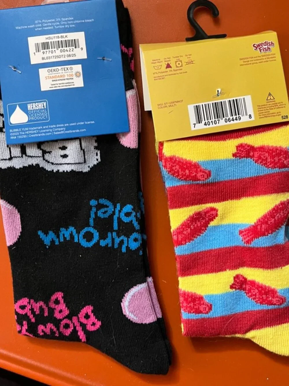 Cute NWT Candy Crew Socks! Bubble Yum and Swedish Fish. Fits Size Men's 6-12.